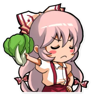 😒 Чиби, Аниме, Девушка, Салат, Милый, Мультфильм, Персонаж telegram sticker