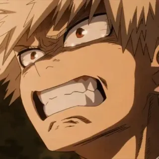 🎭 Bakugo My Hero Academia Аниме, Персонаж, Злой, Бакуго, Моя геройская академия whatsapp sticker