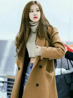 ☁️ Rose vrouw, jas, kpop, zanger, roos, beroemdheid, mode, stijl whatsapp sticker