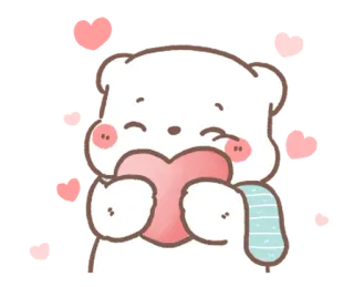 💬 fofo, urso, coração, amor, desenho animado, kawaii telegram sticker