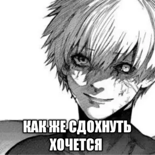 😔 Ken Kaneki Tokyo Ghoul КАК ЖЕ СДОХНУТЬ ХОЧЕТСЯ Аниме, Манга, Эмоциональный, Канеки, Токийский гуль telegram sticker