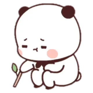 😔 panda, cute, sad, animal, cartoon telegram sticker