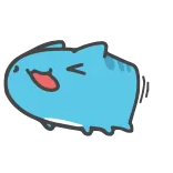 😸 carino, squalo, blu, cartone animato, felice, oceano, mare, animale telegram sticker