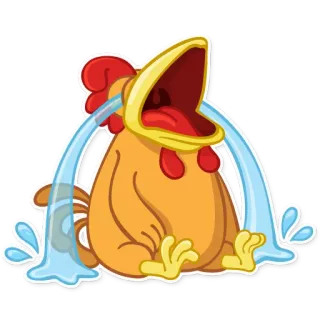 😭 frango, chorar, chorando, triste, emoji, adesivo, lágrimas, desenho animado whatsapp sticker