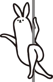 👄 coniglio, pole dance, divertente, animale telegram sticker