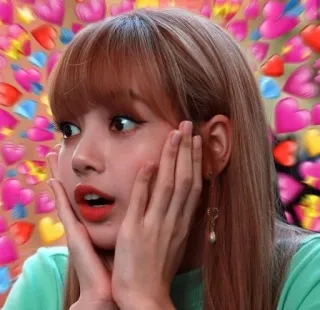 ✨ Lisa K-Pop, Herzaugen, Promi, Idol, Süß, Mädchen, Frau telegram sticker