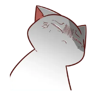 😣 cat, anime, sad, confused, cute, gray telegram sticker