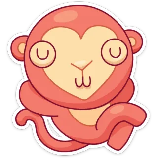 😌 małpa, słodki, zwierzę, naklejka, kreskówka whatsapp sticker