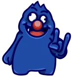 🤘 怪物, 卡通, 角色, 蓝色, 有趣 whatsapp sticker