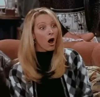 😳 Phoebe Buffay Friends Phoebe, Przyjaciele, Zaskoczony/a, Zszokowany/a, Serial TV, Sitcom telegram sticker