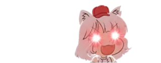 😏 Anime, Wütend, Katze, Rot telegram sticker