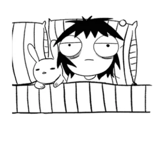 🔮 sonolento, cama, desenho animado, cansado, coelho, exaustão telegram sticker