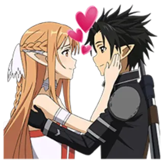 ❤ Asuna Yuuki Sword Art Online Anime, Romantiek, Liefde, Koppel, Sword Art Online, Asuna, Kirito telegram sticker