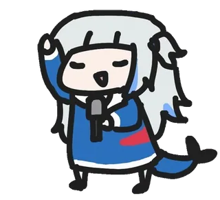 🎙 Gawr Gura anime, vtuber, shark, cute, hololive, gawr gura telegram sticker