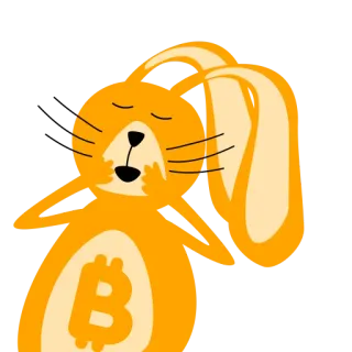 😌 bunny, rabbit, bitcoin, crypto, currency, mascot telegram sticker