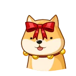 🎀 собака, бант, милый, животное telegram sticker