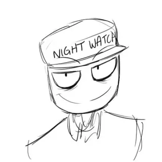 🌚 NIGHT WATCH nachtwacht, pet, cartoon, personage, man telegram sticker