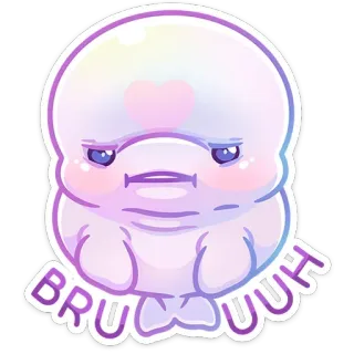 😐 BRUUUH carino, cartone animato, Bruh, divertente, meme whatsapp sticker