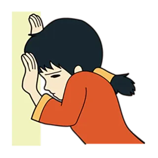 😔 Cartoon, Traurig, Mädchen, Anime, Verzweiflung, Frustration telegram sticker
