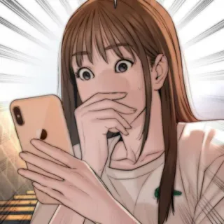 💌 Frau, Mädchen, Überraschung, Handy telegram sticker