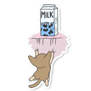 🥛 MILK แมว, นม, น่ารัก, สัตว์, สติกเกอร์ telegram sticker