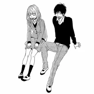 😊 anime, couple, romance, manga, friends, cartoon, illustration, friendship telegram sticker