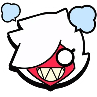 🎭 Colette Brawl Stars arrabbiato, cartone animato, videogioco, personaggio, pazzo, cattivo telegram sticker