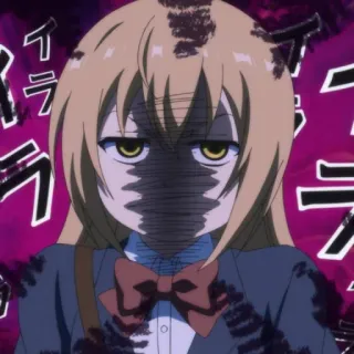 ⚽️ イライラ Anime, Garota, irritada, irritada, frustrada, Mangá telegram sticker
