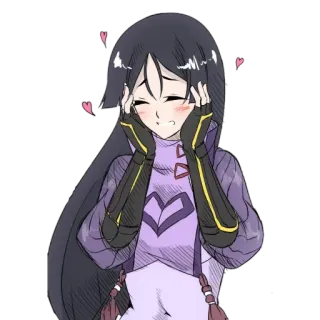 🌸 anime, fofo, kawaii, menina, corações, roxo, desenho animado telegram sticker