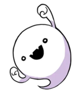 ✊ spook, cartoon, schattig, personage, wit telegram sticker