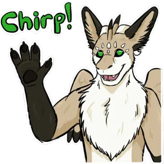 👋 Chirp! Furry, Antropomórfico, Animal, Saludo, Chirrido, Saludar, Mamífero, Lindo whatsapp sticker