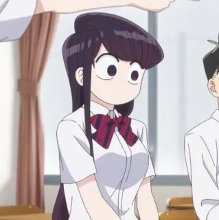 ☁️ Komi Shouko Komi Can't Communicate Anime, Komi Can't Communicate, Komi Shouko, Desenho animado, Uniforme escolar, Bonito, Tímido telegram sticker