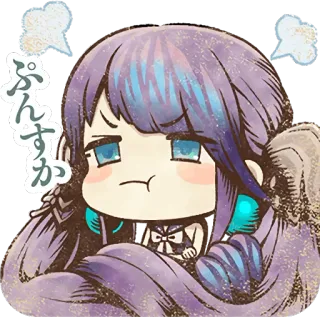 😠 ぷんすか anime, angry, frustrated, cute, cartoon, japanese telegram sticker