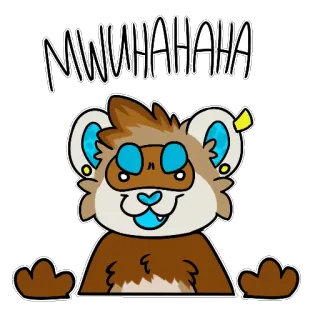 😈 MWHAHAHAHA rire maléfique, dessin animé, animal, illustration, mignon, drôle whatsapp sticker