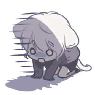 😵 Chibi, traurig, Anime, Cartoon, weinend telegram sticker
