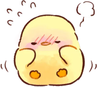 😳 anak ayam, lucu, kawaii, kuning, kartun telegram sticker