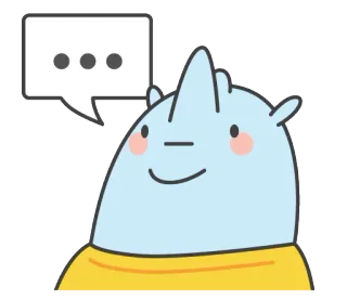 😮 animal, rinoceronte, fofo, balão de fala, desenho animado, adesivo telegram sticker