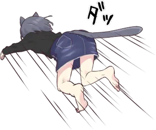 🏃‍♀️ ダッ anime, manga, cat, catgirl telegram sticker