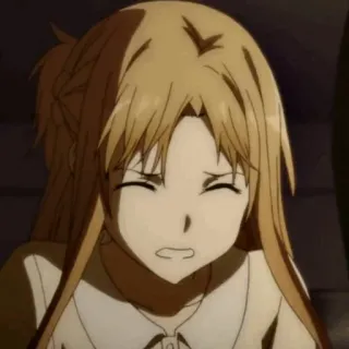 🧡 Asuna Yuuki Sword Art Online アニメ, 女の子, 金髪, 表情, アスナ, ソードアート・オンライン telegram sticker