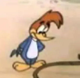 🤦‍♂ Woody Woodpecker 만화, 우디 우드페커, 새, 고전, 애니메이션 telegram sticker