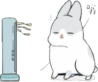 😌 konijn, konijntje, fan, zomer, schattig, dier, cartoon telegram sticker