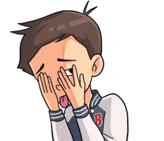 😛 Garçon animé, Tirer la langue, Frustré, Personnage de dessin animé, Agacé, Moqueur telegram sticker