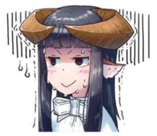 😓 Anime, Demone, Ragazza, Sudore, Compiaciuta telegram sticker