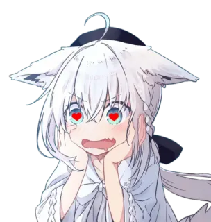 😍 anime, fox, kawaii, girl, cute, love, heart eyes whatsapp sticker