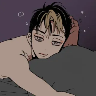 😐 аниме, уставший, сонный, кровать, утро, ленивый telegram sticker