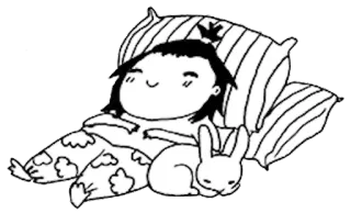 😴 gadis, tidur, kelinci, bantal, kartun, imut, mengantuk telegram sticker