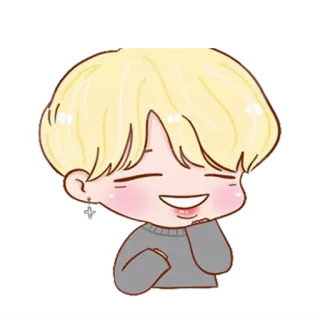 😁 Cartoon, Figur, Niedlich, Blonde Haare, Fröhlich, Lächelnd telegram sticker