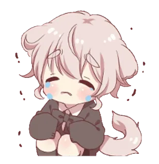 😢 Anime, Kawaii, Triste, Pleurs, Chien, Mignon telegram sticker