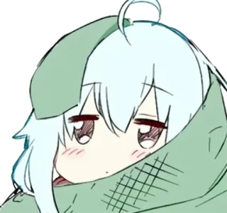 😴 anime, character, cute, sleepy, wrapped, blanket, manga telegram sticker