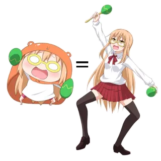☺️ anime, cartoon, character, illustration, maracas, dancing telegram sticker